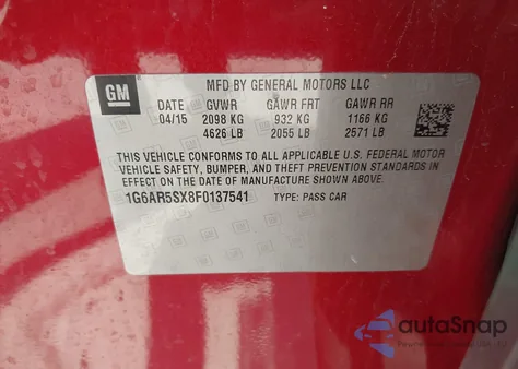 2015 Cadillac Cts Luxury from USA, damaged, VIN 1G6AR5SX8F0137541